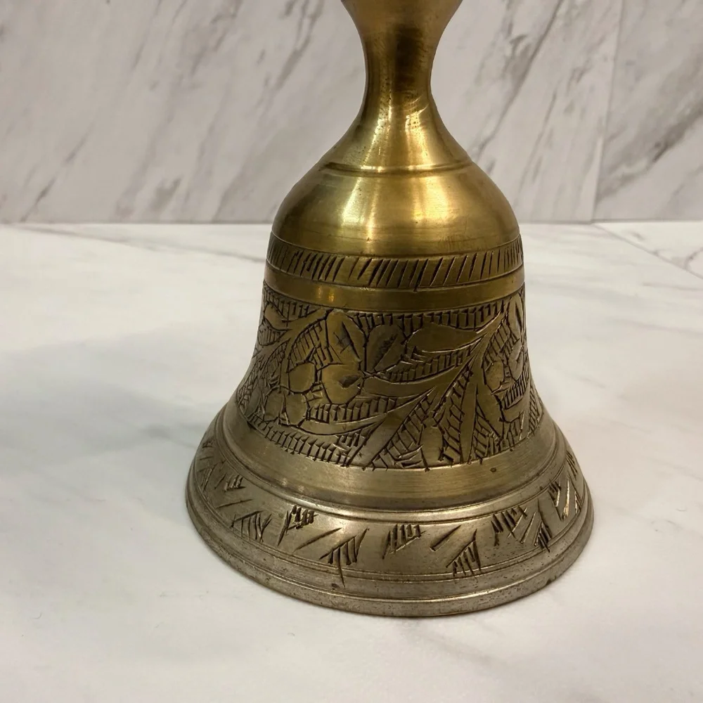 Etched Bell Candle Stick Holder